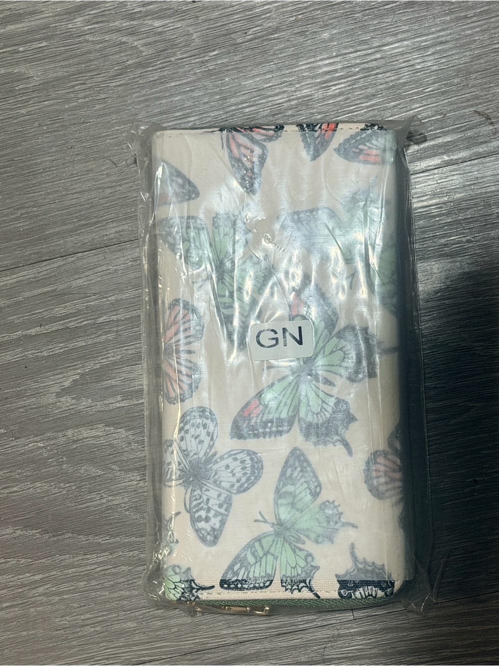 Butterfly Print Wallet in Cream & Green NWT
